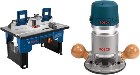 BOSCH RA1141 Portable Benchtop Router Table and 1617EVS 2.25 HP Electronic Fixed-Base Router in Kuwait