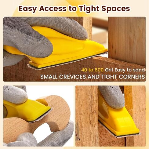 Micro Detail Sander Kit, 3.5" x 1" Mini Handle Sander with 120 PCS Sandpaper 40-600 Grit for Wood Finishing, Crafts, Tight Spaces and Small Projects in Kuwait