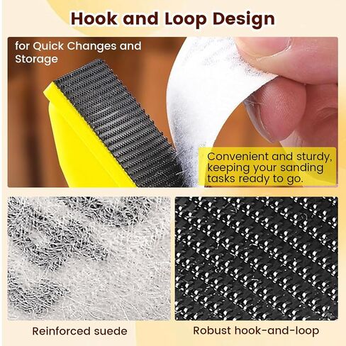 Micro Detail Sander Kit, 3.5" x 1" Mini Handle Sander with 120 PCS Sandpaper 40-600 Grit for Wood Finishing, Crafts, Tight Spaces and Small Projects in Kuwait