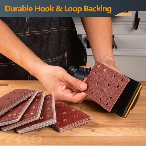 POWERTEC Vacuum Sanding Block w/ 1" OD Dust Collection Port & Hook and Loop Sandpaper (40, 80, 120, 180, 240 Grit 10 Each) for Woodworking, Dust-Free Sanding Tool for Auto Body, Paint, Drywall (71514) in Saudi Arabia