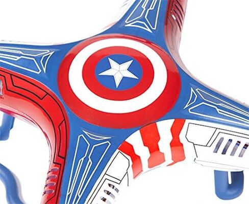 Marvel Captain America 2.4GHz 4.5CH RC Flying Drone, 360° Flip, LED Lights | Officially Licensed RC Drone Includes Rechargeable Battery, Transmitter and USB Charger, Features 3 Speed Modes, Ages 14+ in Kuwait