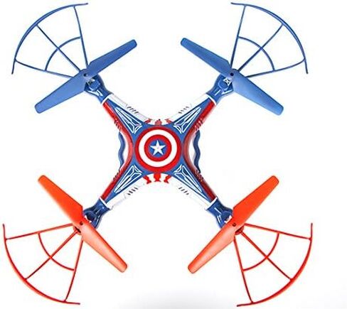 Marvel Captain America 2.4GHz 4.5CH RC Flying Drone, 360° Flip, LED Lights | Officially Licensed RC Drone Includes Rechargeable Battery, Transmitter and USB Charger, Features 3 Speed Modes, Ages 14+ in Kuwait