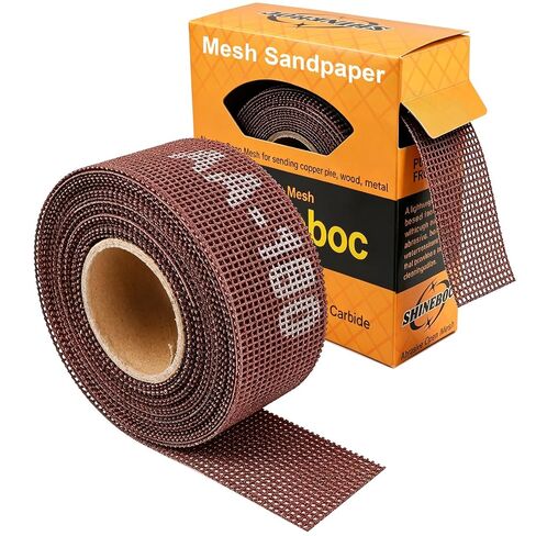 180 Grit Emery Cloth Roll for Copper Pipe Sanding 1-1/2 Inch | 11 Yard, Dust-Free Open Mesh Sandpaper, Double-Sided, Aluminum Oxide, Wet and Dry Use, Wood Wall Putty Plumbing Metal in Saudi Arabia