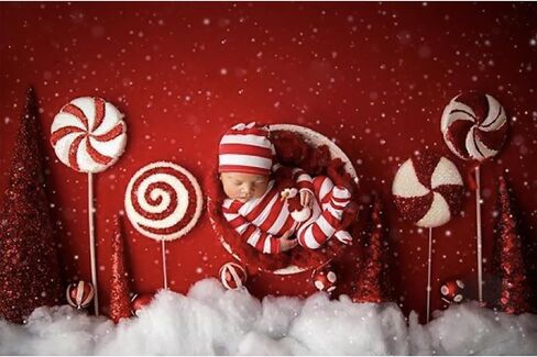 ForBaysy Newborn Baby Christmas Photo Props Outfit Infant Boys Girl Photoshoot Costume Red jumpsuit With Xmas Hat in Kuwait