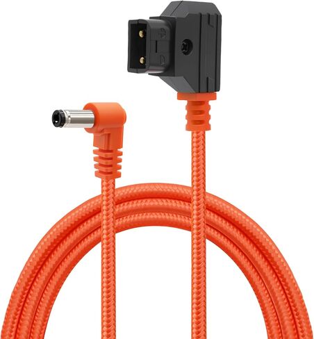 D-Tap to DC 5.5x2.1mm 12V Coiled Power Cable Suitable for Canon C70 Atomos Ninja Shogun SmallHD Indie 7 Blackmagic Video Assist KiPRO, Right Angle DC Plug to V-Mount Gold Mount Battery Adapter in Kuwait