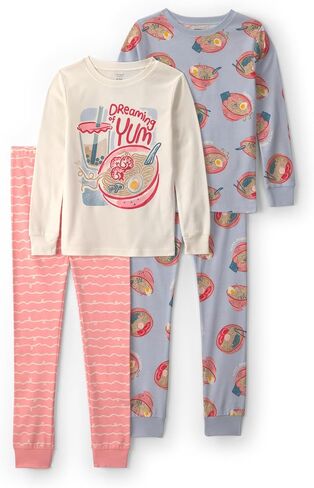 Carter's Girls' 4-piece Tight Fit Cotton Pajama Set in Kuwait