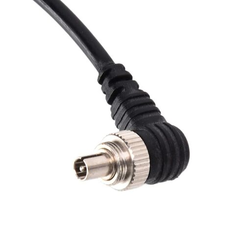 3.5mm to Male Flash PC Sync Cable Set of 2 Durable Coiled Cables for Digital Cameras Plastic Black 30-80cm in Kuwait