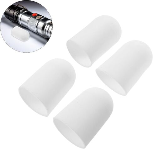 DOITOOL Flashlight Diffuser Cap 31-35mm Heads Soft Light Cover for 4pcs | Silicone Dome, White round Profile, Waterproof Build, Universal Fit for Lamp Heads 31 to 35mm, Emergency and Camping Use in Kuwait