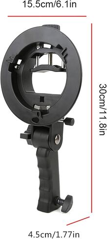 Fabater Handheld Flashlight Bracket S Shape, Mount Camera Top Flashlight Support for Studio Light, Adjustable Black in Kuwait