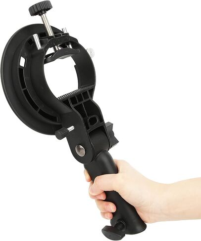 Fabater Handheld Flashlight Bracket S Shape, Mount Camera Top Flashlight Support for Studio Light, Adjustable Black in Kuwait