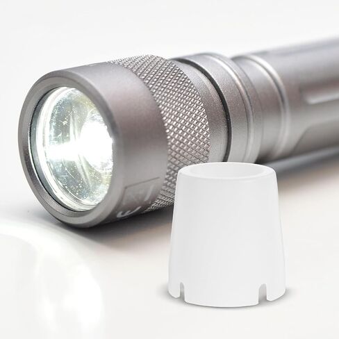 White Diffuser Plastic Flashlight Cover Dome Anti Glare | Indoor Lighting and Reading, Fits Flashlights and Lighting Devices, Portable Design, Soft Light Output in Kuwait
