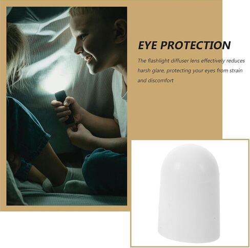Toyvian 4pcs Flashlight Diffuser Cover for 31-35mm Lamp Heads Attachment | White Silicone Dome, 5.50x3.30x3.30cm Size, round Cap Design, Emergency and Hiking Use in Kuwait