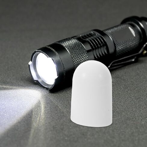 Toyvian 4pcs Flashlight Diffuser Cover for 31-35mm Lamp Heads Attachment | White Silicone Dome, 5.50x3.30x3.30cm Size, round Cap Design, Emergency and Hiking Use in Kuwait