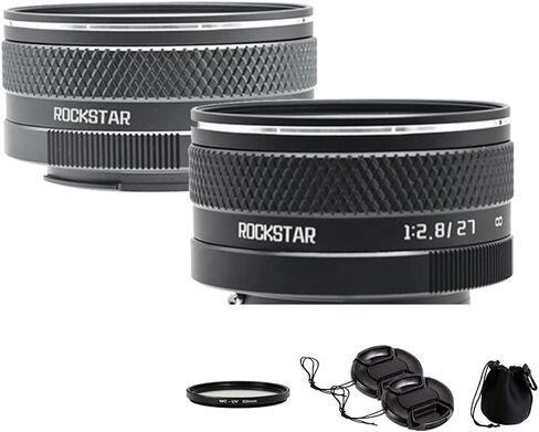 AstrHori 27mm F2.8 II APS-C Large Aperture Manual Focus Prime Lens with Filter Slot for Canon EOS M Mount M1 M2 M3 M5 M6 M6II M50 Black in Kuwait