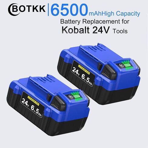 Upgraded！6500mAh Replacement for Kobalt 24V Battery KB624-03 KB524-03 KB424-03 KB224-03 KB124-03 Compatible with Kobalt 24V max Battery (2 Packs) in Saudi Arabia