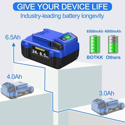 Upgraded！6500mAh Replacement for Kobalt 24V Battery KB624-03 KB524-03 KB424-03 KB224-03 KB124-03 Compatible with Kobalt 24V max Battery (2 Packs) in Saudi Arabia