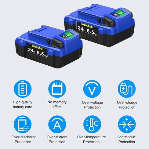 Upgraded！6500mAh Replacement for Kobalt 24V Battery KB624-03 KB524-03 KB424-03 KB224-03 KB124-03 Compatible with Kobalt 24V max Battery (2 Packs) in Saudi Arabia