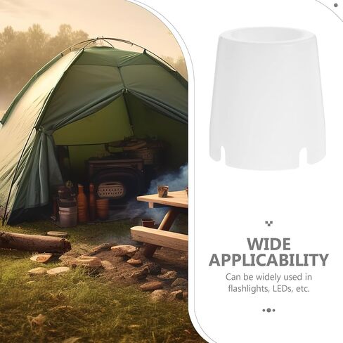 ibasenice Flashlight Diffuser Cover White Plastic Dome Cap for LEDs | Anti-glare Lighting Accessory, Indoor Reading Use, Camping Carry, Portable Design in Kuwait