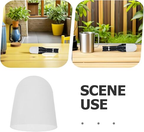Flashlight Dome Diffuser Cap 49-53mm Silicone White for Reading | Adjustable Clip-on Attachment, Gentle Illumination for Indoor Use, Portable Style Eye Comfort in Kuwait
