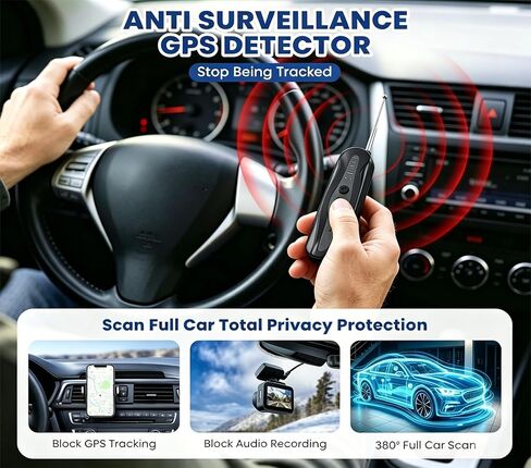Hidden Camera Detector,RF Signal & Infrared Lens Finder Privacy Device | 5-in-1 scanner with RF,magnetic and GPS tracker detection,vibration alert.Portable privacy protection for hotel,travel & home in Kuwait
