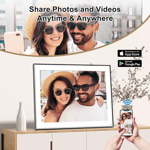 17" Digital Picture Frame Large-WiFi-Photo-Frame - 1280 * 960 FHD Touchscreen Display, 32GB Electronic Frame, Wall Mounted, Load Photos and Videos from Phone via App Email, Free Cloud, Gifts for Mom in Kuwait