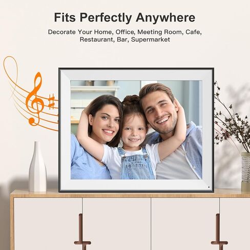 17" Digital Picture Frame Large-WiFi-Photo-Frame - 1280 * 960 FHD Touchscreen Display, 32GB Electronic Frame, Wall Mounted, Load Photos and Videos from Phone via App Email, Free Cloud, Gifts for Mom in Kuwait