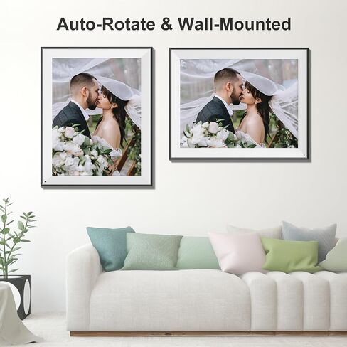 17" Digital Picture Frame Large-WiFi-Photo-Frame - 1280 * 960 FHD Touchscreen Display, 32GB Electronic Frame, Wall Mounted, Load Photos and Videos from Phone via App Email, Free Cloud, Gifts for Mom in Kuwait