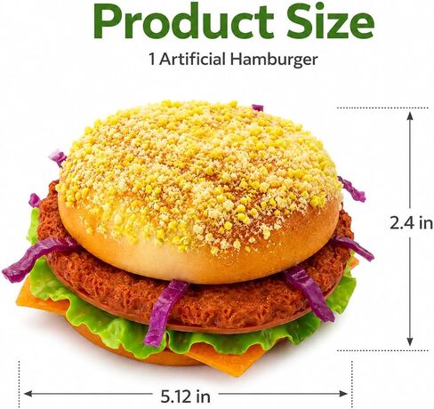 Artificial HamburgerRealistic Fake Food Display Faux Burger Bread Model for Photography Prop Kitchen Food Fake Display Home Kitchen Decor in Kuwait