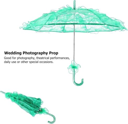 Wedding Lace Umbrella, Bridal Umbrella, Elegant and Stylish for Photo Booth Props(green) in Kuwait
