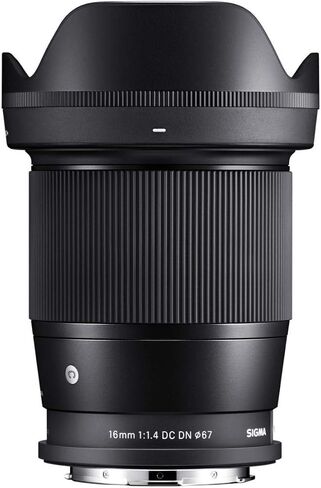 Sigma 16mm F1.4 DC DN Contemporary for L Mount | f/1.4 aperture with stepping motor and brass mount for photography, videography and vlogging in Kuwait