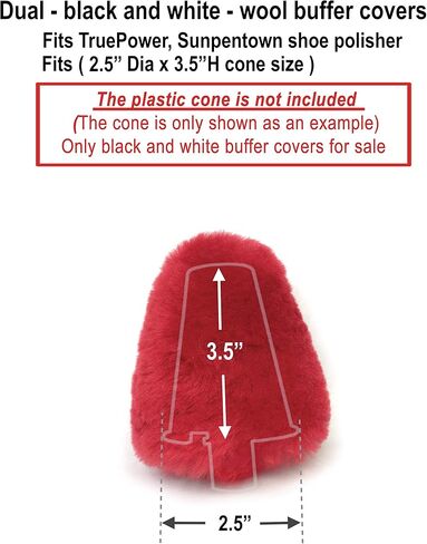Medium Dual 100% Lambs Wool Buffer Covers Fit 2.5"Dia x 3.5"High - TruePower, Sunpentown Shoe Polishers in Kuwait