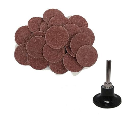 Benchmark Abrasives 2 Inch Sanding Discs Quick Change Aluminum Oxide Male R-Type Backing with Mandrel Disc Holder for Deburring Polishing Rust Remover for Metal Paint Stripper (25 Pack) - 40 Grit in Kuwait