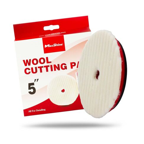 Maxshine 5" Universal Wool Buffing & Polishing Pad for Cutting | 100% Natural Wool with Hook & Loop Backing | DA Polisher Compatible | Professional Pad for Heavy Defect Removal & Paint Correction in Saudi Arabia