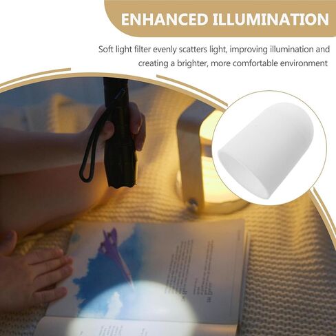 Flashlight Diffuser Cap Silicone Dome Soft Light Cover 31-35mm 4pcs | White round Cover, Universal Fit for Lamp Heads, Waterproof Build, Outdoor Camping and Romantic Evening Use in Kuwait
