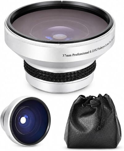 Diyeeni Super Fisheye Lens Additional Lens, 37mm 0.25X | Removable Macro Close Up Shooting Fisheye Effect Camera Photography Lens, Wide View Optical Glass, for 37mm Camera Lens in Kuwait