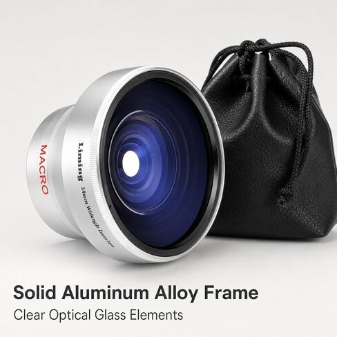 Diyeeni Super Fisheye Lens Additional Lens, 37mm 0.25X | Removable Macro Close Up Shooting Fisheye Effect Camera Photography Lens, Wide View Optical Glass, for 37mm Camera Lens in Kuwait