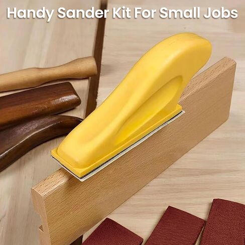 61-Pack Sanding Paper Set with Tools, Viaky 3.66x1.18'' Sandpaper Mixed 80/120/180/240/400/600, 10PCS Assort Grit Each, Hook and Loop Sand Paper for Car, Wood, Wall, Corner Polishing Buffing in Kuwait