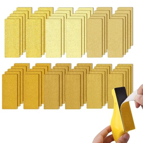 61-Pack Sanding Paper Set with Tools, Viaky 3.66x1.18'' Sandpaper Mixed 80/120/180/240/400/600, 10PCS Assort Grit Each, Hook and Loop Sand Paper for Car, Wood, Wall, Corner Polishing Buffing in Kuwait