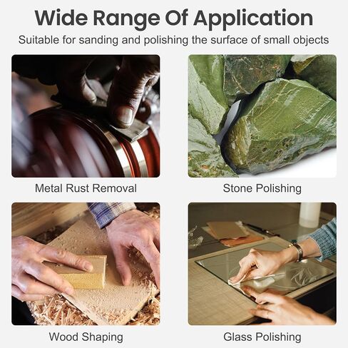 61-Pack Sanding Paper Set with Tools, Viaky 3.66x1.18'' Sandpaper Mixed 80/120/180/240/400/600, 10PCS Assort Grit Each, Hook and Loop Sand Paper for Car, Wood, Wall, Corner Polishing Buffing in Kuwait