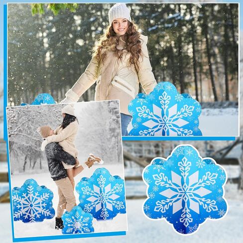 Beeveer 3 Pcs 18"-39" Winter Snowflake Party Decoration 3D Blue Snowflake Cardboard Cutout Stand-up Wonderland Christmas Backdrop Photo Prop Stand up Cutout for Winter Xmas Party Supplies in Kuwait