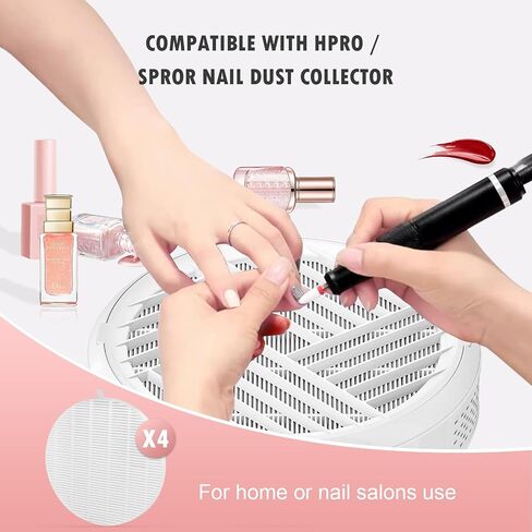 4 Pcs Replacement Filters for MelodySusie HPro/SProR Nail Dust Collector | Reusable Refill Filters, Home or Nail Salons Use in Kuwait