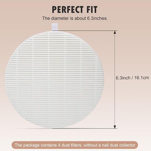 4 Pcs Replacement Filters for MelodySusie HPro/SProR Nail Dust Collector | Reusable Refill Filters, Home or Nail Salons Use in Kuwait