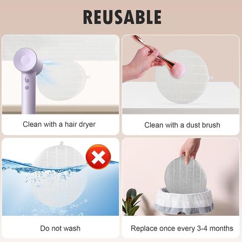 4 Pcs Replacement Filters for MelodySusie HPro/SProR Nail Dust Collector | Reusable Refill Filters, Home or Nail Salons Use in Kuwait