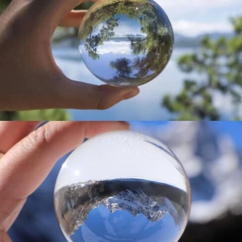 1PC Crystal Ball Transparent Glass Sphere Handmade with Metal Stand, Photography Prop and Christmas Home Party Decoration, Crystal Ball + Base in Kuwait