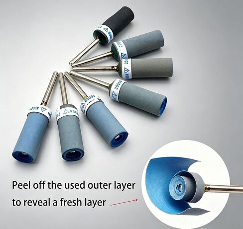 13 Pcs Sanding Drums with 1/8" Shank, 180–10000 Grit Sandpaper Sticks Assortment from Coarse to Ultra-fine for Sanding Wood Metal Rust Removal and Polishing Rocks and Jewelry in Kuwait