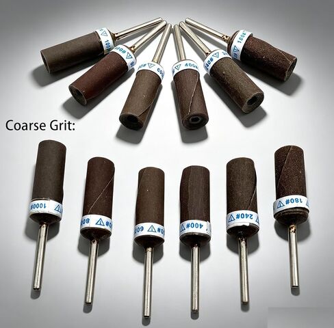 13 Pcs Sanding Drums with 1/8" Shank, 180–10000 Grit Sandpaper Sticks Assortment from Coarse to Ultra-fine for Sanding Wood Metal Rust Removal and Polishing Rocks and Jewelry in Kuwait
