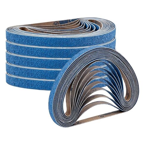 60Pcs 60 Grit Zirconia Sanding Belts 1/2"x18" Blue Metal Grinding Sand Paper Heavy Duty Long-Lasting Mini Sanding Bands for Metal Polishing Knife Sharpening Derusting Woodworking in Kuwait