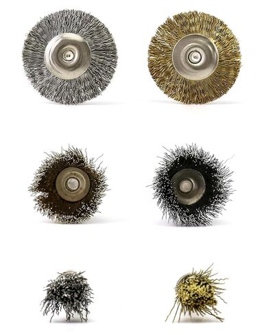 36Pcs Brass and Stainless Steel Wire Brush Polishing Wheel Kit | Dual-Material Design, T-Shaped, Bowl-Shaped, And Pen-Shaped Brushes Set For Metal, Wood Grinding, Deburring, And Polishing in Kuwait