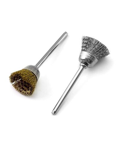 36Pcs Brass and Stainless Steel Wire Brush Polishing Wheel Kit | Dual-Material Design, T-Shaped, Bowl-Shaped, And Pen-Shaped Brushes Set For Metal, Wood Grinding, Deburring, And Polishing in Kuwait
