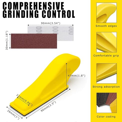 240Pcs Sanding Paper Kit 12-Grit 80-2000, Sand Paper Assortment Pack with Mini Finger Sander for Wood Furniture, Fine Grit Sandpaper for Crafts, and Tight Spaces in Kuwait